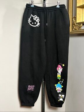Hello Kitty x Forever 21 Medium Black Jogger Sweatpants